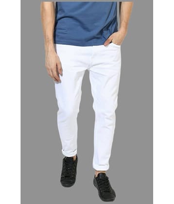 HALOGEN - White Cotton Blend Slim Fit Men's Jeans ( Pack of 1 )