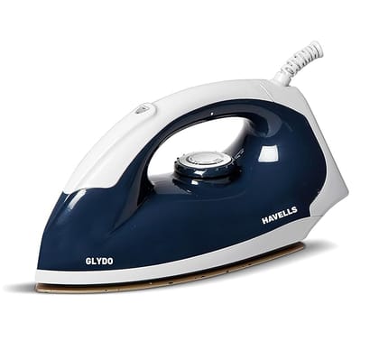Havells Glydo 1000 watt Dry Iron With American Heritage Non Stick Sole Plate, Aerodynamic Design, Easy Grip Temperature Knob & 2 years Warranty. (Charcoal Blue) Havells Glydo 1000 watt Dry Iron With American Heritage Non Stick Sole Plate, Aerodynamic Design, Easy Grip Temperature Knob & 2 years Warranty. (Charcoal Blue)