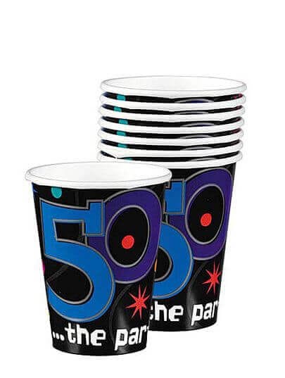50th Birthday 9oz Paper Cups - 8ct - Party and Festive Needs | Buy online on ZillyBuy