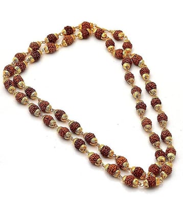 SAVESA Gold Plated Lord Shiva Rudraksha 30 Inches Mala Long Chain for Men and Boys