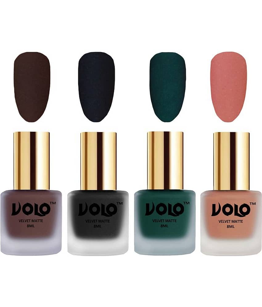 VOLO Velvet Dull Matte Posh Shades Nail Polish Multi Pack of 4 32 mL