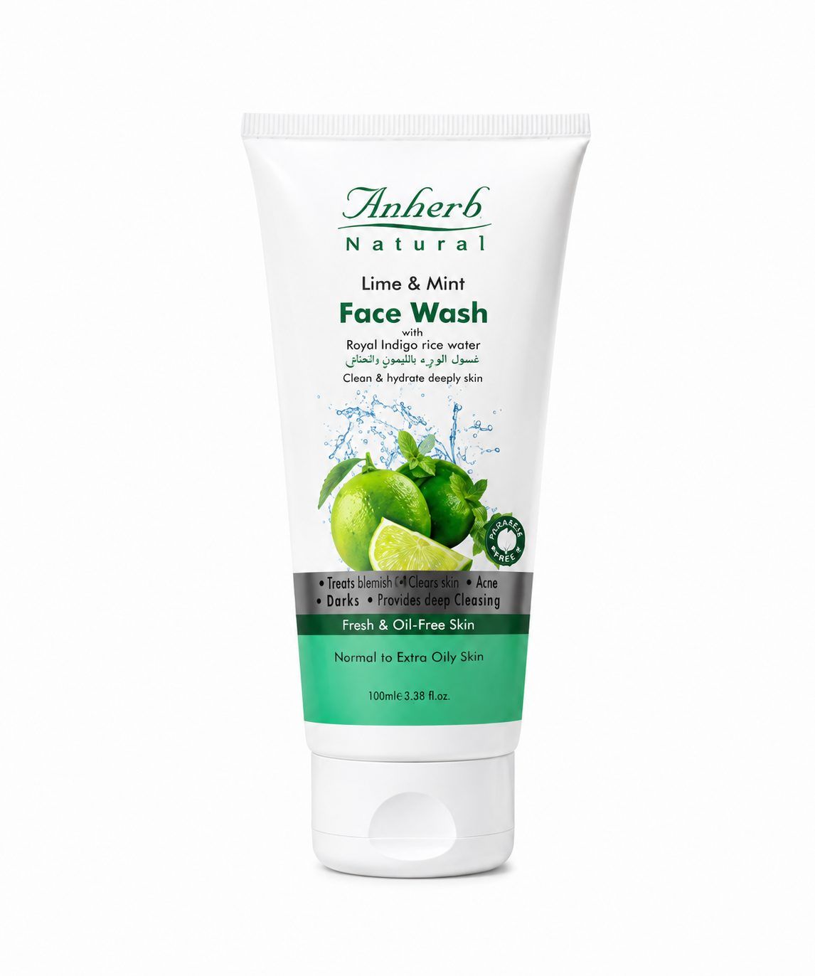 Anherb Natural Face Wash - Lime & Mint - 100ml