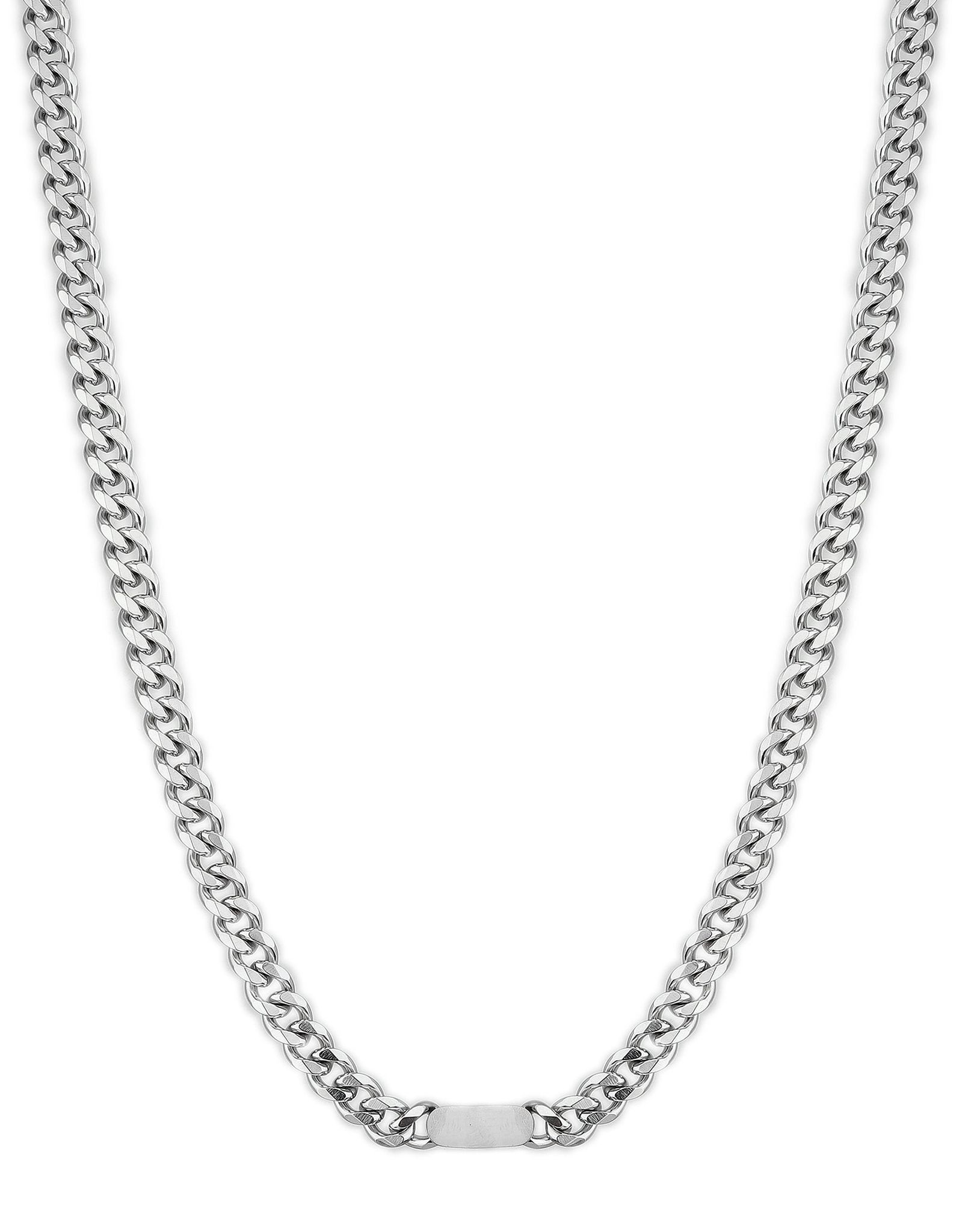 Clean Cuban Chain 8mm- EXTENDER-20 Inches + 2" extender / Silver