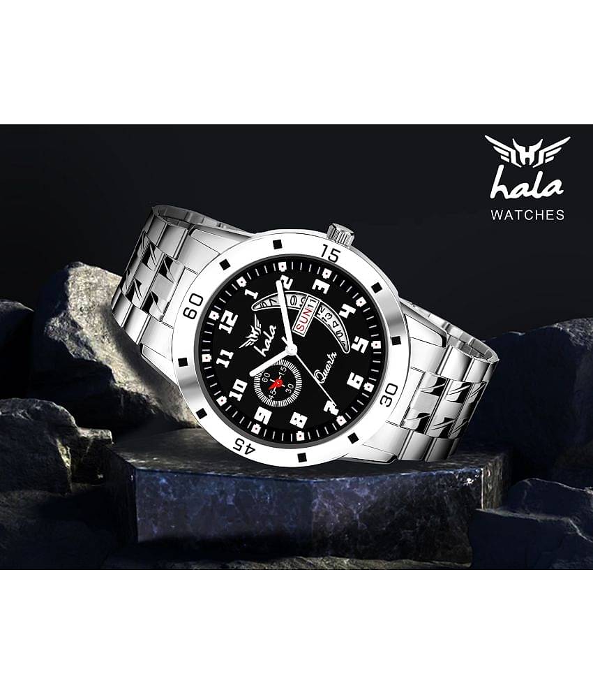 Hala Silver Stainless Steel Analog Men's Watch