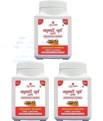 Axiom Madhuyasti Churna (Pack of 3)|100% Natural WHO-GLP,GMP,ISO Certified Product