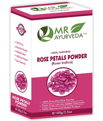 MR Ayurveda 100% Organic Rose Petals Powder for Skin Face Pack Masks 100 gm