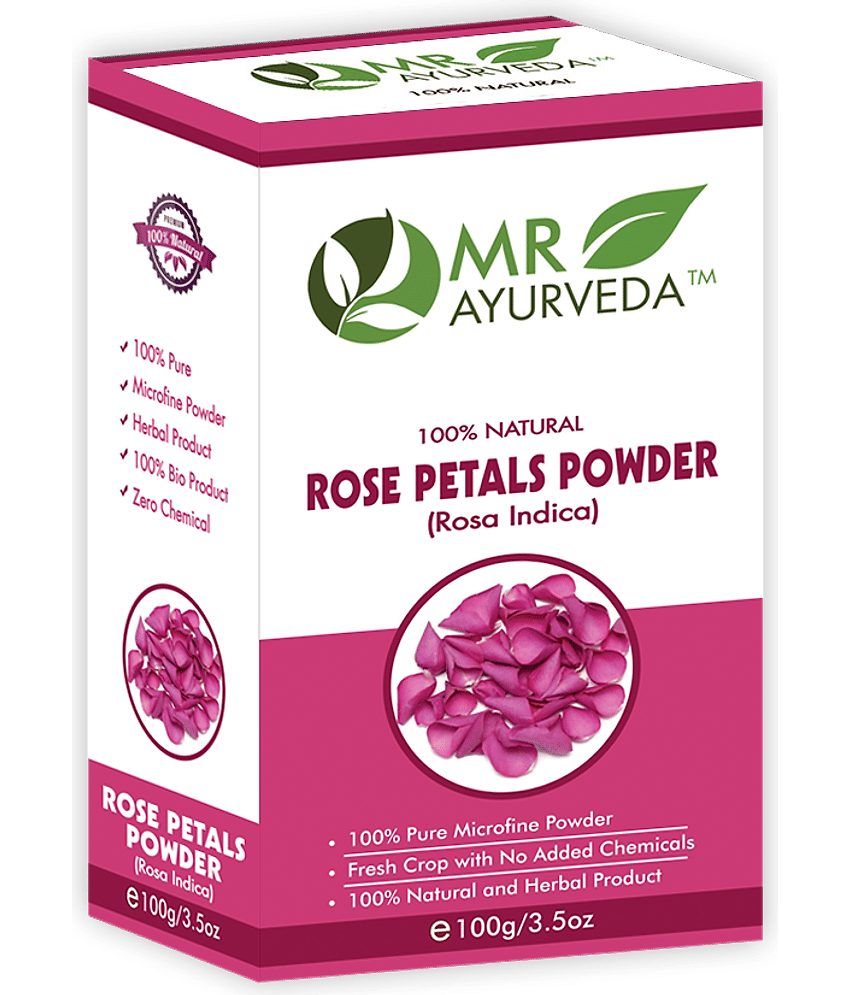 MR Ayurveda 100% Organic Rose Petals Powder for Skin Face Pack Masks 100 gm