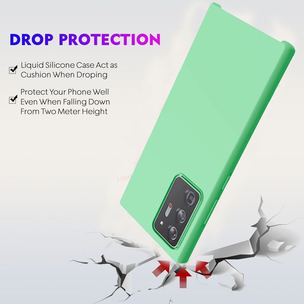 LIRAMARK Liquid Silicone Soft Back Cover Case for Samsung Galaxy Note 20 Ultra