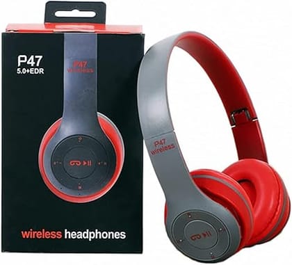 P47 Wireless Headphones/Bluetooth Over Ear Headphone with Sd Card Slot Bluetooth Headset (Red) P47 Wireless Headphones/Bluetooth Over Ear Headphone with Sd Card Slot Bluetooth Headset (Red)