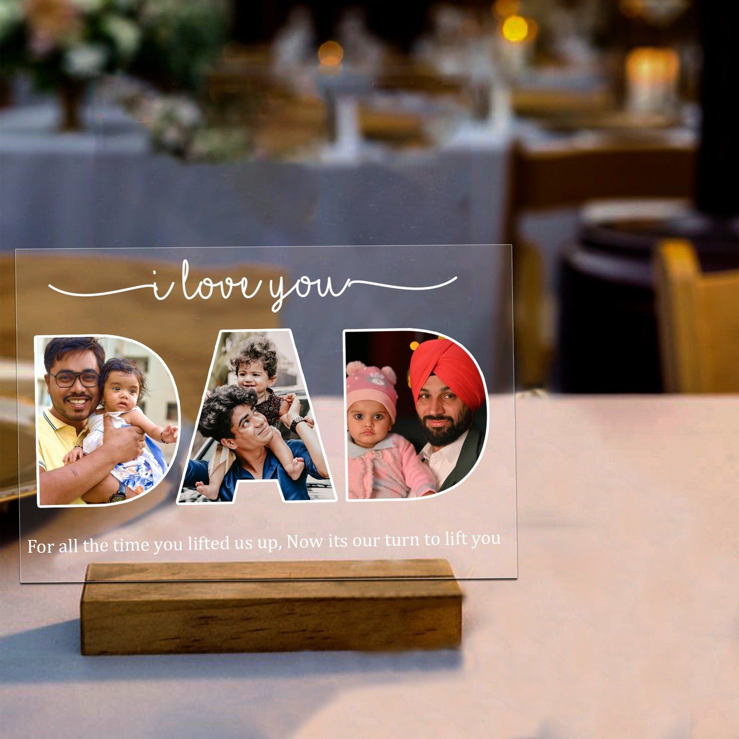 Personalised Love You Dad Acrylic Photo With Stand