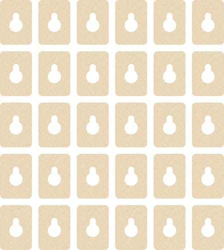 THE Magical Gifts MDF Wooden Keyhole Picture Hanger Hook for Wall Hanging Small Self Adhesive MDF Base Hook for Frame Artwork DIY Projects (25, 2.5x3.5CM)