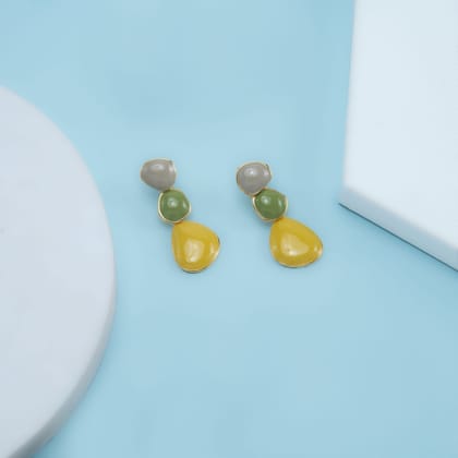 Golden Faded Spectra Drop Earrings