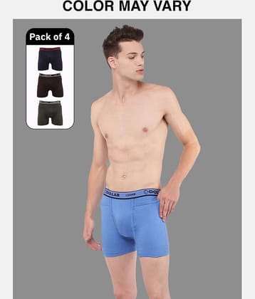 Dollar Lehar Mens Combed Cotton Trunk - Pack of 4 - (Colour May Vary)