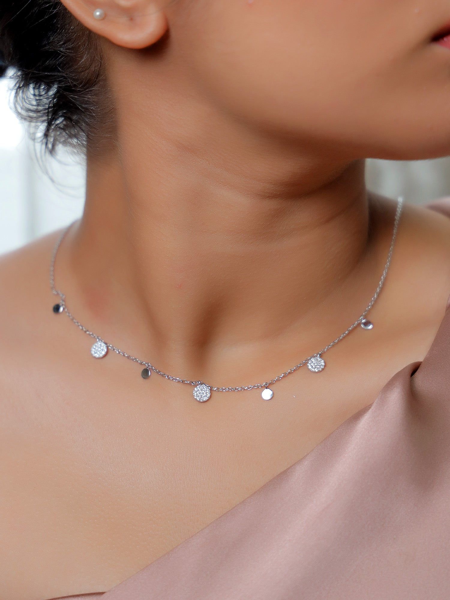 Celestial Sparkle Charm Necklace | 925 Silver-Necklace