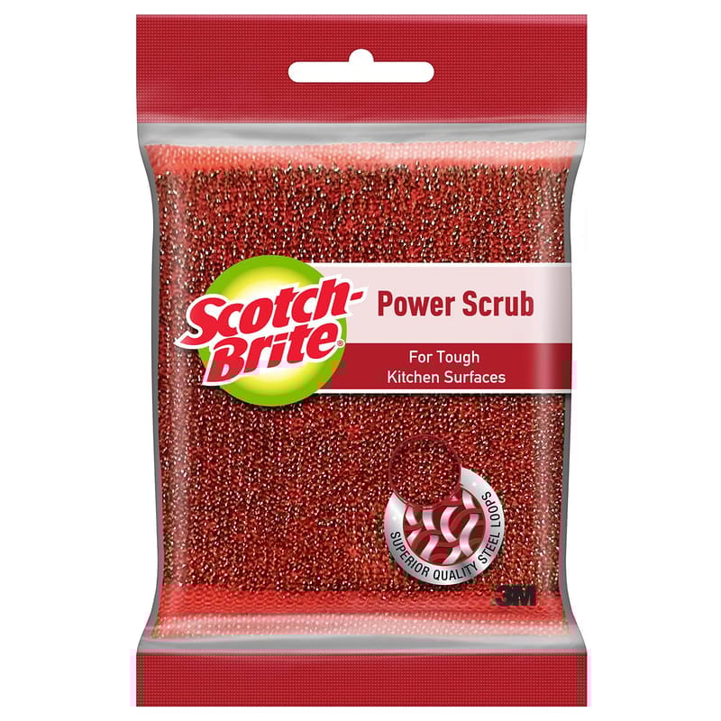Scotch-Brite Power Scrub Heavy Duty Scrub Sponge for Tough Kitchen Surfaces, 3M Advanced Fiber Technology, Removes Stubborn Dirt, Grime and Grease, 6 Sponges