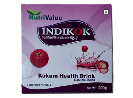 NutriValue Indikok with sugar - Kokum based health drink fortified with Vit K 2- 7