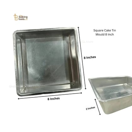 Square Cake Tin Mould 8 Inch (No Damage Claims)