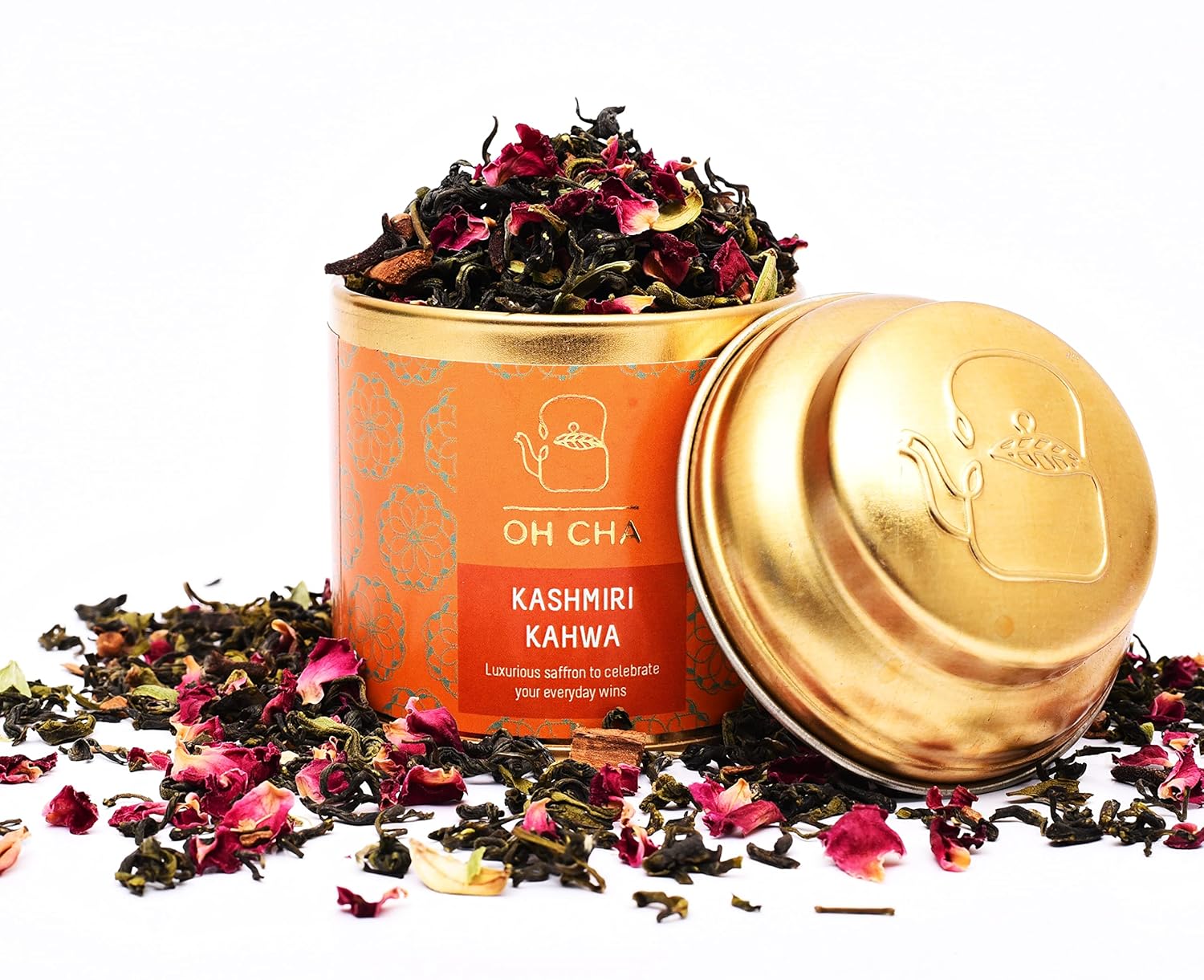 Oh Cha Kashmiri Kahwa | Detox Desi Kahwa Green Tea | Liver Detox, Lungs Detox|100% Whole Green Tea Leaves, 35 gm