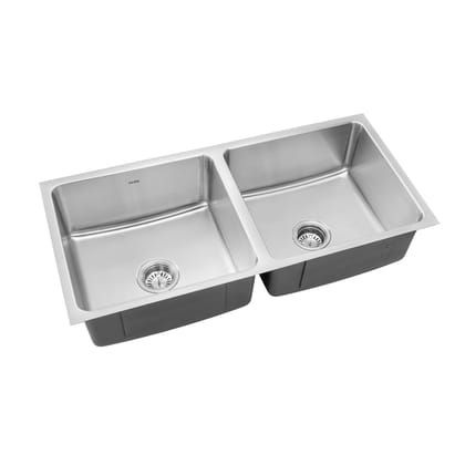 Stainless Steel Grade 304 Sink for Kitchen, Double Bowl Press Sink Low Radius 45x20x10 inches, Matte Finish (KS-SP452010DBLRM) Stainless Steel Grade 304 Sink for Kitchen, Double Bowl Press Sink Low Radius 45x20x10 inches, Matte Finish (KS-SP452010DBLRM)