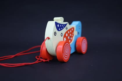Wooden Alphabet Learning Puzzle, Educational Pull-Along Toy, Patriotic Stars Design, Red White Blue, Letters A-Z, with Wheels Wooden Alphabet Learning Puzzle, Educational Pull-Along Toy, Patriotic Stars Design, Red White Blue, Letters A-Z, with Wheels