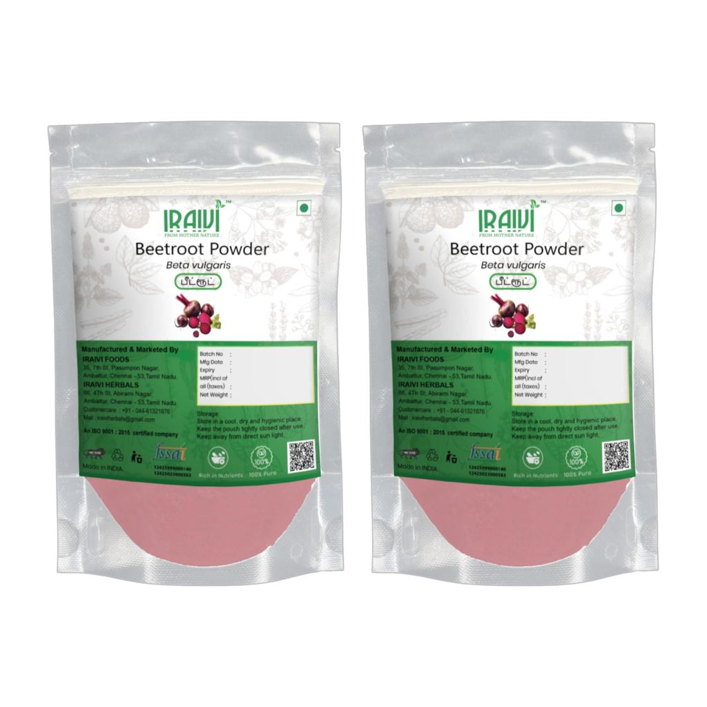 IRAIVI Premium Beetroot Powder 200g | 100% Pure Natural Chukandar Powder for Drinking | Face, Skin, Lips & Hair | Rich Antioxidants, Dietary Fiber, Vitamins & Minerals | Vibrant Superfood Wellness