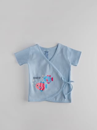 Comfy & Essential Front Knot Jhabla Top for Newborn Girls-0-1 M