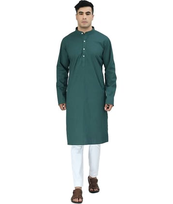 DESIGN TREND Green Cotton Kurta Single