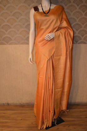 Handwoven Tussar Muga Silk Saree