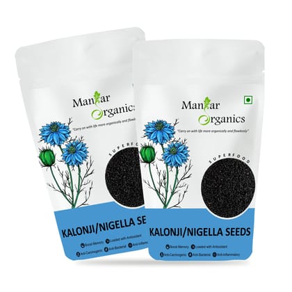 ManHar Organics Nigella Seeds 2kg- Kalonji seeds for hair growth (Pack of 2,1kg each)