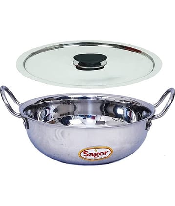 SAGER Heavy Gauge Deep Kadhai 2500 mL