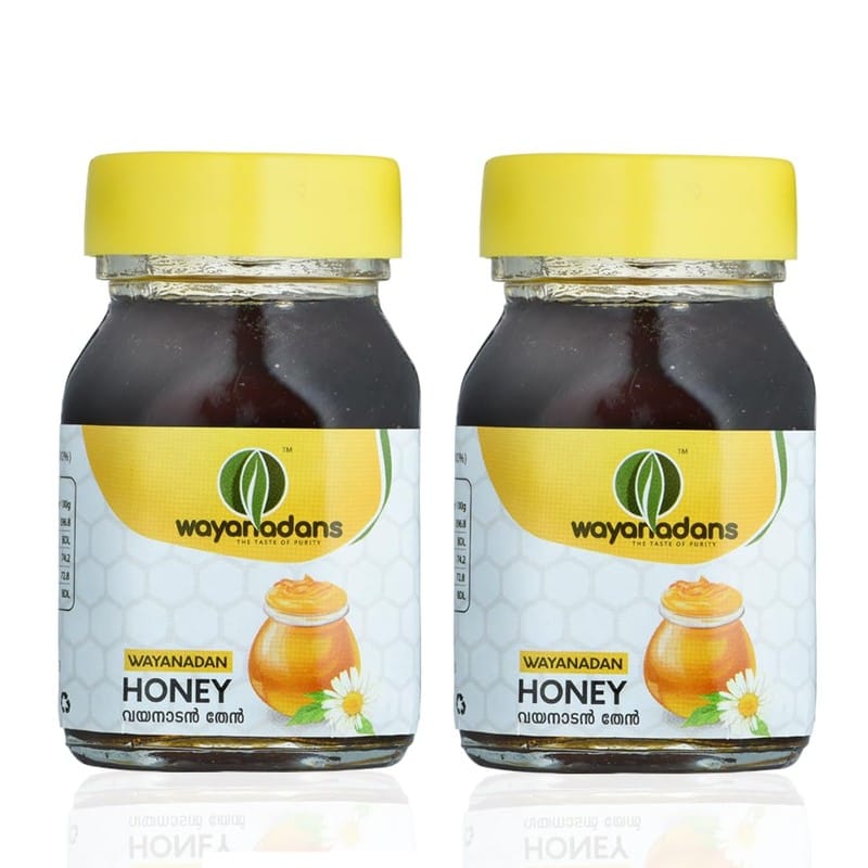 WAYANADANS Pure Honey, 100% Purity, No Added Sugar,100gm (Pack of 2)