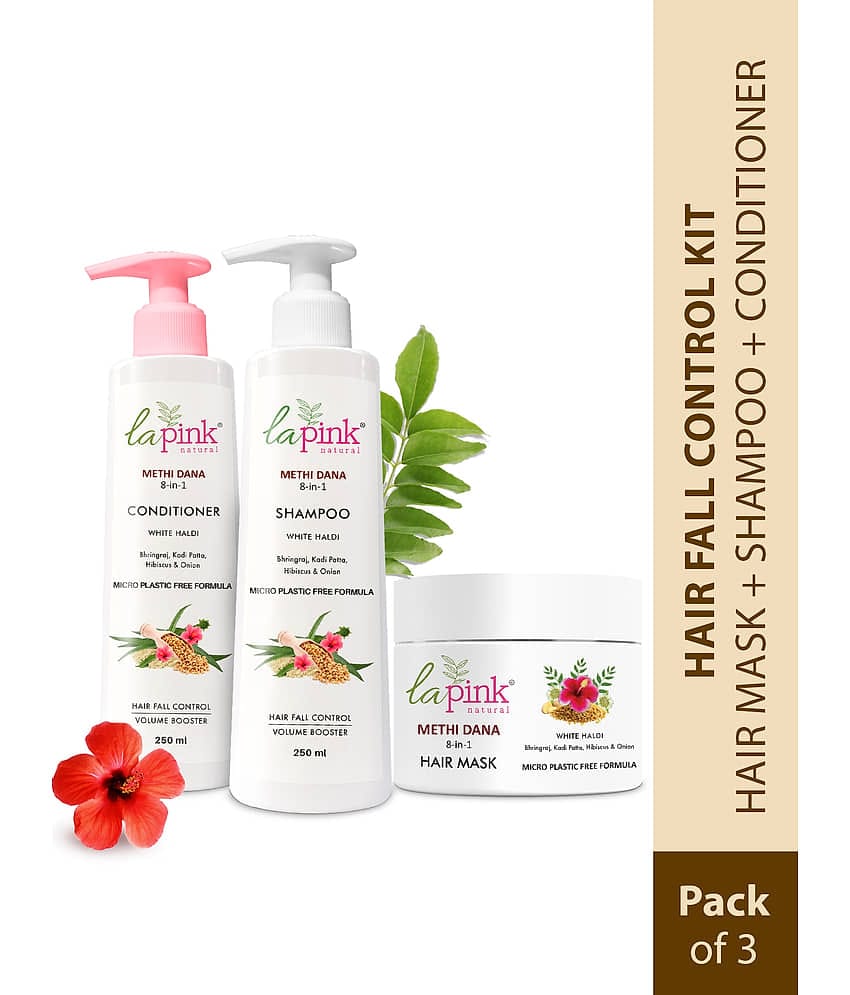 La Pink Anti Hairfall Routine Hair Mask, Shampoo & Conditioner Combo Pack of 3