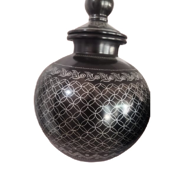 Azamgarh Black Pottery Home Decorative Piece 9 Inches