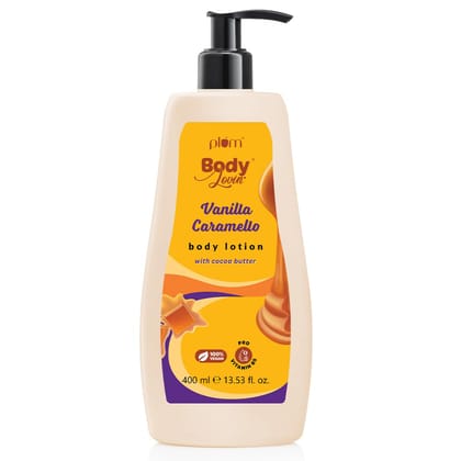 Plum Bodylovin' Vanilla Caramello Body Lotion | Cocoa Butter & Vitamin B5 for Deep Moisturization | Non-Greasy | Soft & Glowing Skin | for Dry to Very Dry Skin | Warm & Cozy Vanilla Fragrance - 240ml Plum Bodylovin' Vanilla Caramello Body Lotion | Cocoa 