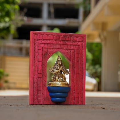 Lord Garuda Brass Idol With Distressed Wooden Frame Wall Dcor Lord Garuda Brass Idol With Distressed Wooden Frame Wall Dcor