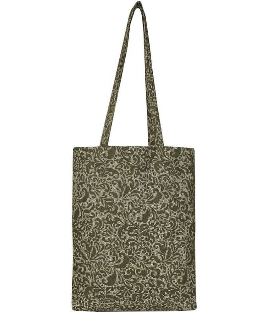 Anekaant Green Canvas Shoulder Bag