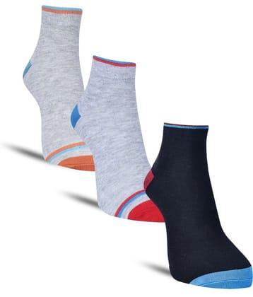 Dollar Cotton Blend Mens Self Design Blue Ankle Length Socks ( Pack of 3 ) - Blue