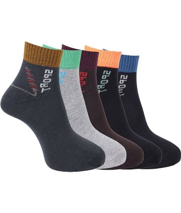 Dollar - Cotton Men's Printed Multicolor Ankle Length Socks ( Pack of 5 )