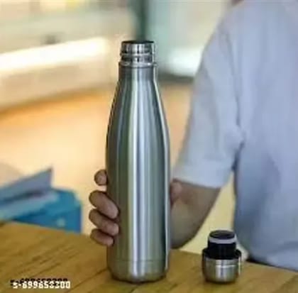 24 Hours Hot and Cold Water Bottle, (1000 Ml) Leak Proof Design for Office, Gym, Home, Kitchen, Hiking, Trekking, and Travel, 1Liter Silver Insulated Water Bottle 24 Hours Hot and Cold Water Bottle, (1000 Ml) Leak Proof Design for Office, Gym, Home, Kitchen, Hiking, Trekking, and Travel, 1Liter Silver Insulated Water Bottle