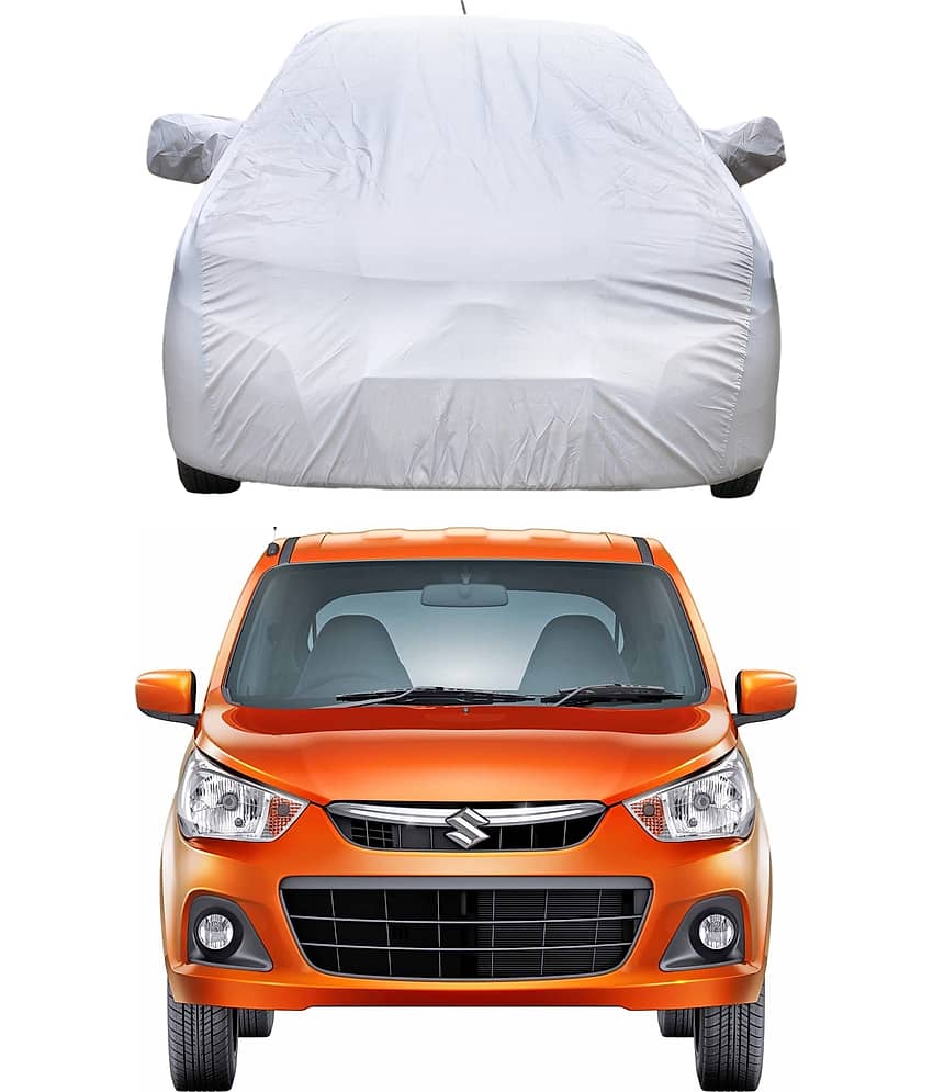 AutoRetail Car Body Cover for Maruti Suzuki Alto With Mirror Pocket ( Pack of 1 ) , Silver