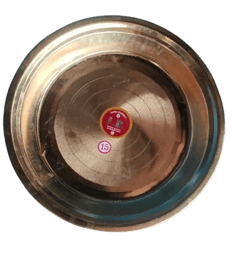 15 Pure Brass Thali Plate with Raised Rim Authentic Indian Dinnerware for Serving Food