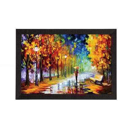 Lovely Rain View Satin Matt Texture UV Art Painting