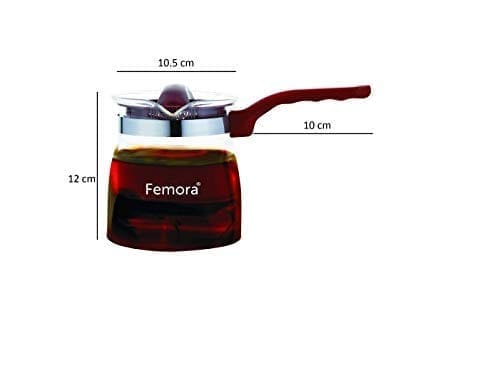 Femora Borosilicate Glass Flame Proof Tea Pot- 700 ML (Serving 4 Cup) Set of 2