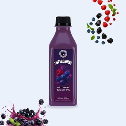 SUPERDRINKS Wild Berry Juice Drink | 200ml Single Serve | Antioxidant Rich | Sweet & Tart Mix Berry Flavour