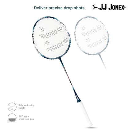JJ Jonex 646 Badminton Racket Aluminium Badminton Racket with Full Cover | One-Piece Frame, PVC Foam Embossed Grip for Comfortable Feel, Balanced Swing Weight for Power & Control