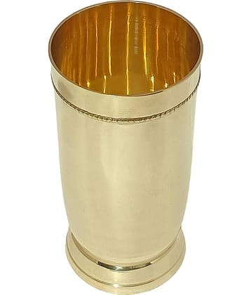 A & H ENTERPRISES - Plain Heavy Water Brass Glasses 250 ml ( Pack of 1 )