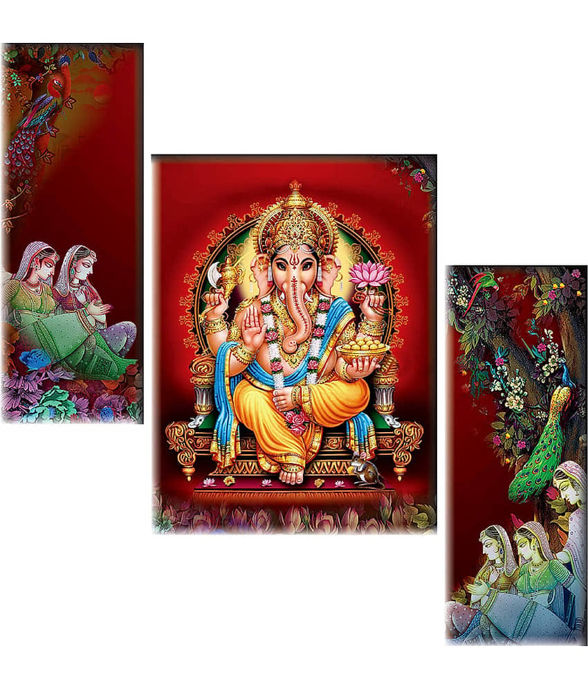 Saf Ganesha modern art MDF Painting Without Frame