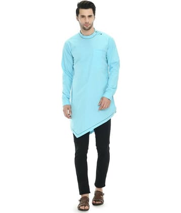 DESIGN TREND Sky Blue Cotton Kurta Single