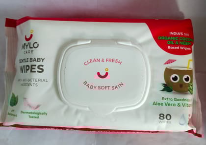 Mylo Care Gentle baby Wipes With anti-bacterial Ingredients Dermatologically Tested 80wipes 