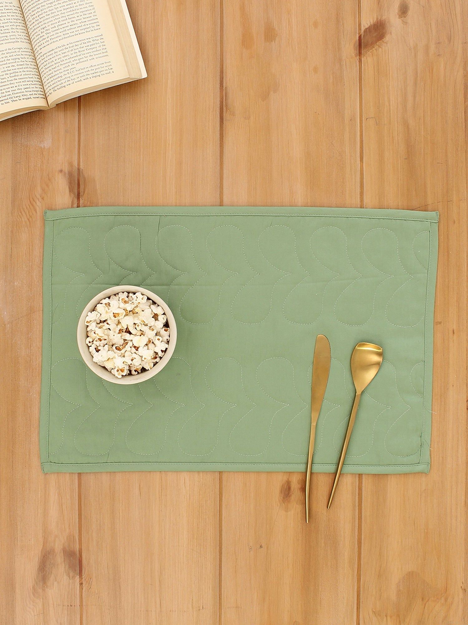 Satsar - Set Of 2 Placemats (Green)-33X47cm / Green / 0